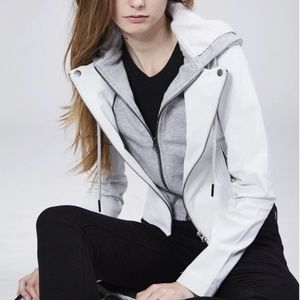 NWT JKT NYC Molly Burnished TIE & DYE HOOD Leather Jacket - Size XS - Sample